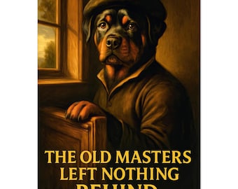 Rottweiler Toilet Poster – Dutch Old Masters Bathroom Art with Humor