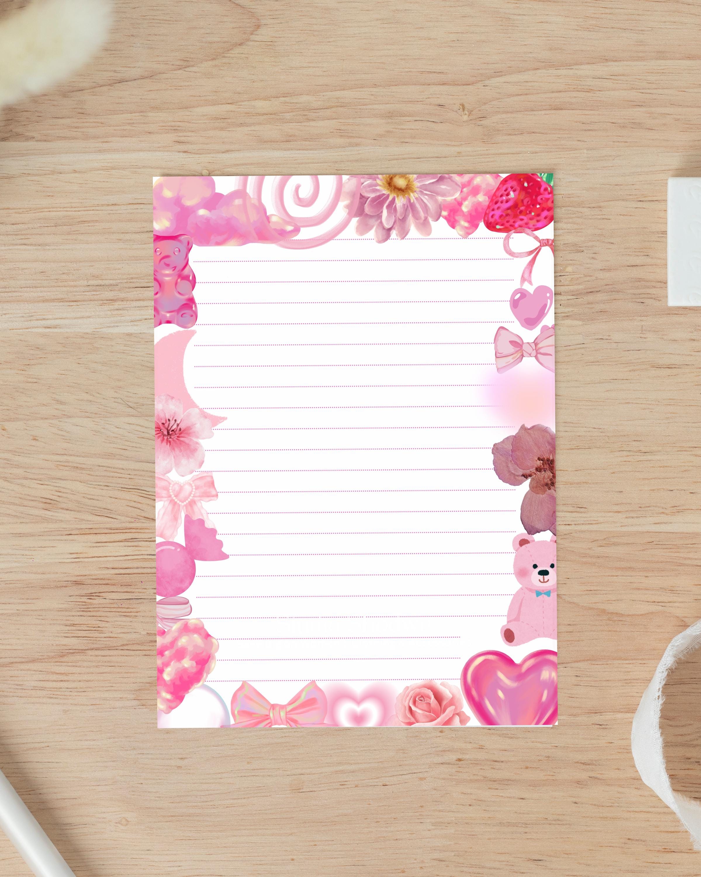 Paper Pink Text Pink Letter Paper – Printable Stationery Set | Blush Writing Paper PDF ...