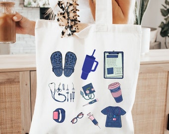 Nurse tote bag, gift for nursing student, nurse appreciation gift, RN tote bag, nurse life bag,Student nurse graduation gift, nursing tote