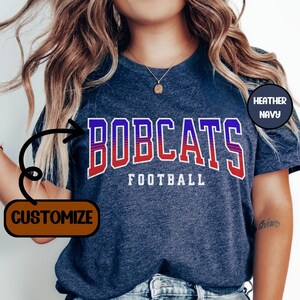 Custom football shirt, Team school mascot shirt, Personalized school spirit football tshirt, custom football season game day tee for mom