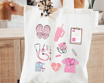 Nurse tote bag, gift for nursing student, nurse appreciation gift, RN tote bag, nurse life bag,Student nurse graduation gift, nursing tote