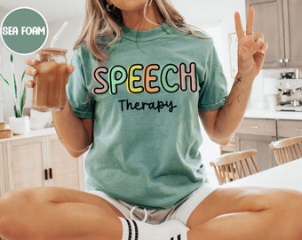 Speech therapy shirt comfort colors, slp shirt, speech language pathology shirt, gift for speech therapist, speech squad shirt, trendy slp