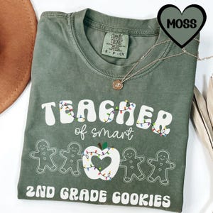 Christmas Gingerbread Teacher shirt, Comfort Colors Xmas 2nd grade Teacher t-shirt, Christmas cookies lover gift, Teacher Christmas squad