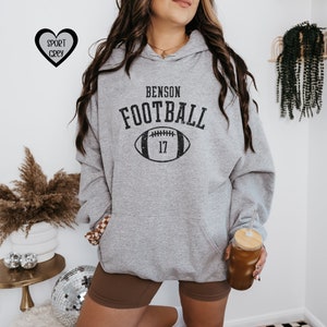 Custom football mom mascot sweatshirt, Personalized football mom hoodie, Custom game day sweatshirt, Child number football pullover gift