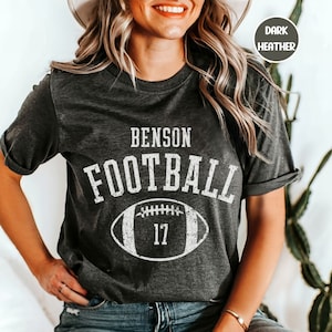 Custom football shirt, Team school mascot shirt with number, Personalized number school football tshirt, custom football season game day tee