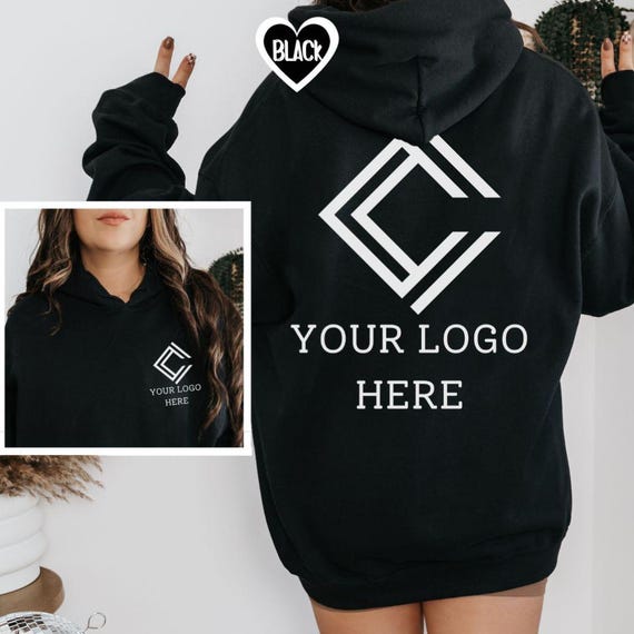 Custom Logo sweatshirt, personalized company logo Hoodie, Business logo pocket Hoodie, School logo gift, Custom text your logo here hoodie