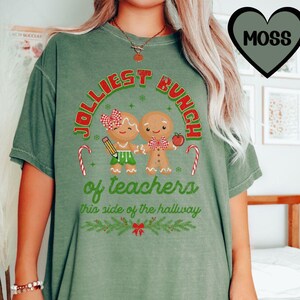 Christmas Gingerbread Teacher shirt, funny Christmas teacher, Comfort Colors Xmas retro Teacher tee, Christmas Teacher gift Holiday squad