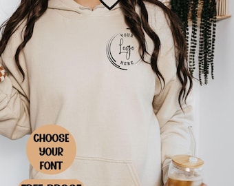 Custom your logo here Hoodie, Add your own Logo sweatshirt, personalized company logo Hoodie, Business logo pocket Hoodie gift, logo design