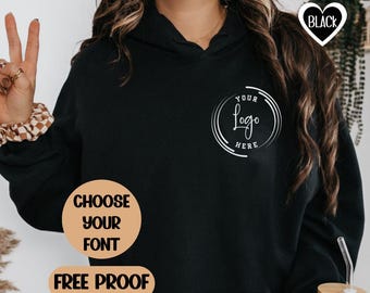 Custom your logo here Hoodie, Add your own Logo sweatshirt, personalized company logo Hoodie, Business logo pocket Hoodie gift, logo design