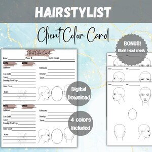 Kappersformulieren, Haarstylist Kleurformulering-recordkaart, esthetische zakelijke formulieren, Haarstylist salonformulieren, Haarverlengingsformulieren