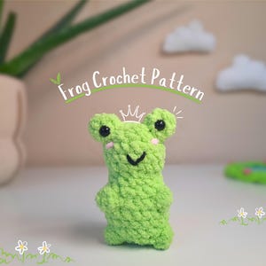 Frog Crochet Pattern, Low Sew, Plushie Pattern, Frog Amigurumi Pattern, PDF Tutorial, Tutorial in English, US Terminology