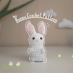 Bunny Crochet Pattern, Easter Crochet, Low Sew, Plushie Pattern, Bunny Amigurumi Pattern, PDF Tutorial, Tutorial in English, US Terminology