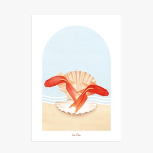 Manifesto di PESCE | Stampa del segno zodiacale | Decorazione murale zodiacale | Acquerello ispirato all'Art Nouveau | Pesci.