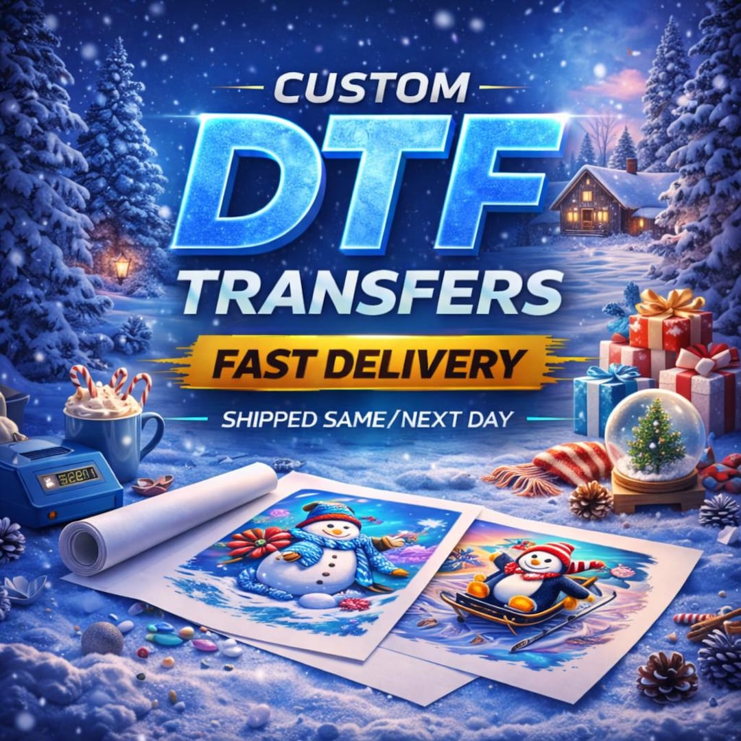 Custom DTF Heat Transfer Ready to Press, Full Color Direct to Film ...