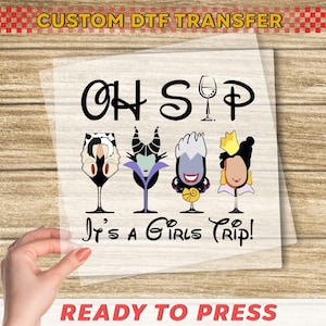 Oh Sip It's A Girls Trip DTF, Ladies Group Cruise Vacation DTF, Matching Cruise Print, All Girls Trip Gift, Wine Girl