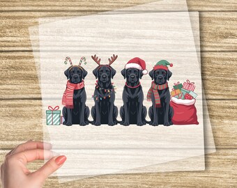 Black Labrador Christmas Dtf Transfer, Christmas Dogs Dtf Transfer, Dog Christmas Dtf Transfer, Holiday Dtf Transfer