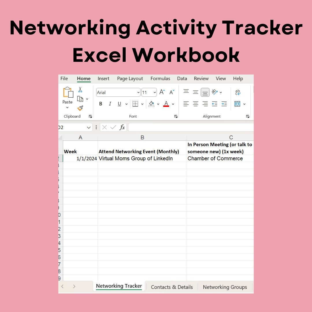 Networking Activity Tracker Excel Workbook: Maximize Your Connections ...