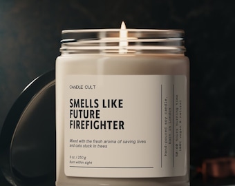 Smells Like Future Firefighter Scented Soy Candle, High School Graduation Gift, Grad Gift, Funny Gift for Friend, Coworker Gift, Candle Gift