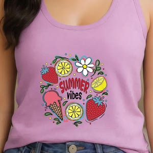 Neon Summer Vibes Tank Top, Palm Trees and Sunset, Retro Sunset Tank, Neon Summer, Vacation Vibes Tank, Tropical Beach Vibes, Summer Vibes
