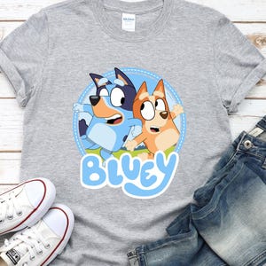 Blue Dog  Family Shirt, Blue Cartoon Characters Shirt, Blue and Friends Shirt, Gift for Friend, Blue Dog Kids T-shirt, Gift for Birthday