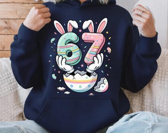 Kids Easter T-Shirt Hoodie & Sweatshirt: Bunny and Egg Print - Gift for Her