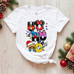 Disney Christmas Shirt, Mickey Minnie Ho Ho Ho T-Shirt, Christmas Friends Shirt, Holiday Family Vacation Matching Tee, Xmas Disney World Tee