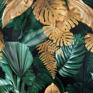 Gold und Grn Vorhang, Monstera Bltter Vorhang, Bltter Vorhang,  Tropischer Vorhang, Grner Samtvorhang, Grne Bltter Vorhang - 1 tlg -  Etsy.de