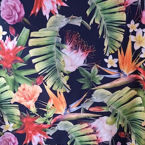 Tropical Flowers Curtain, Leaves Curtain, Jungle Curtain, Tropical Curtain, Botanical Curtain, Monstera Curtain, Jungle  curtain- 1 pcs
