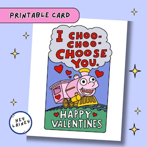 Ich Choo-Choo-Choose Sie Valentinstagskarte | Die SIMPSONS Valentinstag Karte | Ralph Wiggum Lustige Liebeskarte | Druckbare Karte für Sie oder Ihn