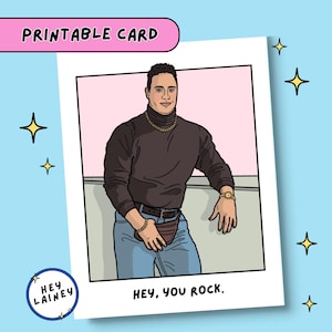 Vaderdagkaart | You Rock-kaart | Grappige Dwayne Johnson-meme | De rots | Wenskaart | Afdrukbare verjaardagskaart | Direct downloaden