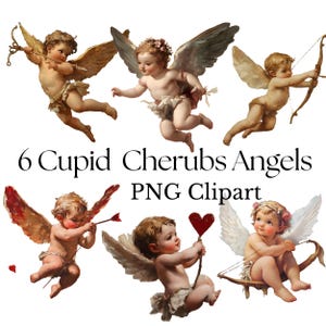 Dia dos Namorados, Querubins de Natal, Anjos Vintage, PNG Cupido Clipart, Planejador Digital, Diário de Lixo, Uso Comercial, Download Digital Instantâneo,