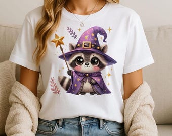 Watercolor Halloween Raccoon Clipart Bundle: Witch, Ghost, Mummy (PNG)