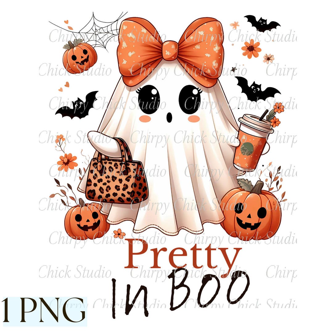 Pretty in Boo Ghost PNG Clipart, Cute Girly Halloween Ghost With Bow ...