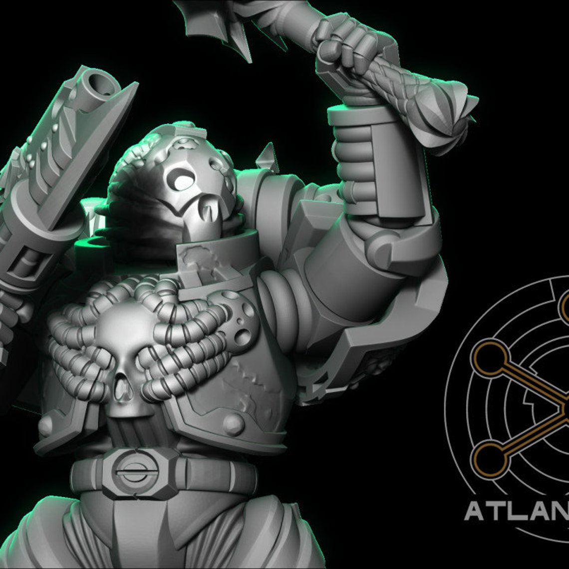 Miniature Artigianali 3D Per Warhammer 40K &ndash; Fallen Gladiators &ndash; Plague &ndash; Manus Mortis Harvester Dreadnought
