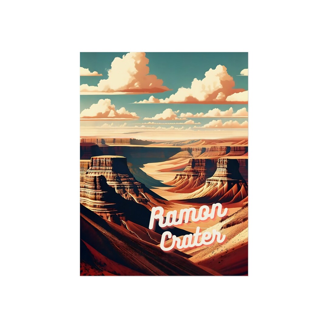 Vintage Style Travel Poster Ramon Crater Israel - Etsy