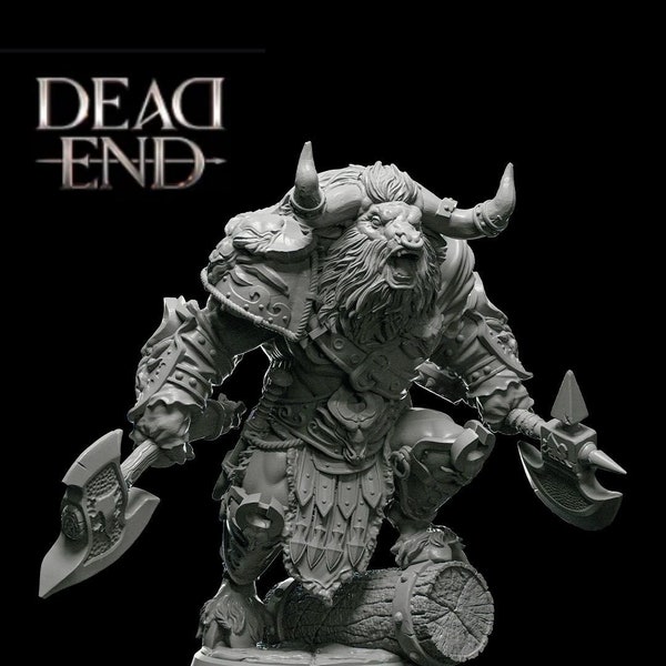 Talodem, Giant Slayer - Minotaur | UNPAINTED | Dead End | TTRPG D&D Miniature |  DnD