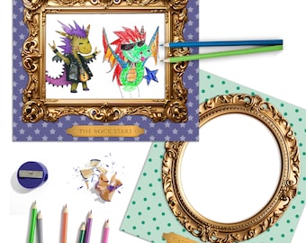 Printable Dragon Coloring Pages for Kids | 10 Pages | Homeschool Printables | Draw Your Own Dragon | Kid's Activities | Kids Love to Draw