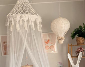 Boho Macrame Crib Canopy: Nursery Decor, Bed Netting