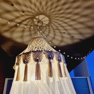 Boho Macrame Crib Canopy: Nursery Decor, Mosquito Net