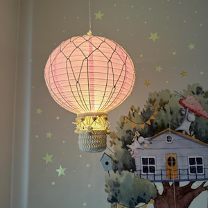 Macrame Hot Air Balloon Night Light: Travel Theme Nursery Decor