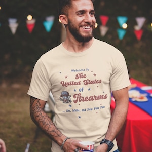 United States of Firearms 2nd Amendment Shirt | Patriotic Gun Rights Tee, Freedom and Liberty Gift for Him, Dad, Veteran, Second Amendment immagine 1