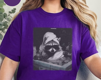 Funny Raccoon Shirt | Raccoon In A Spa, Relaxing Animal Graphic Tee