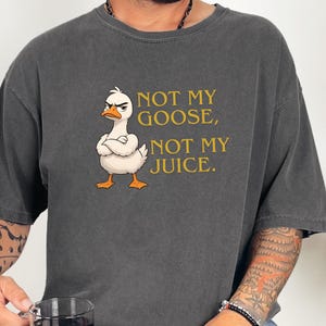 Comfort Colors Funny Goose Shirt, Not My Goose, Not My Juice Graphic Tee, Sarcastic Quote Shirt, Not My Problem Graphic Tee, Goose Humor Tee image 1
