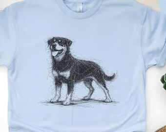 Rottweiler Sketch Shirt, Rottie Lover Graphic Tee | Guardian Dog Gift, Pet Owner Apparel