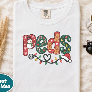 Christmas Peds Nurse Shirt, Christmas Pediatrics Gift, Peds Nurse Tee, Pediatric Nurse Holiday Shirt