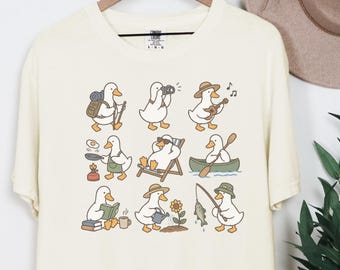 Duck Lover Gift, Camping Lover Shirt, Hiking Gift For Him, Outdoor Lover Shirt, Cute Duck Shirt
