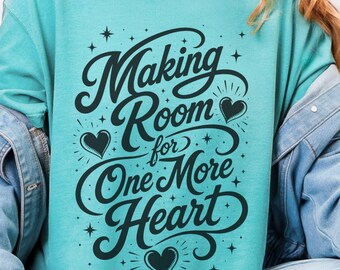 Comfort Colors Pregnancy Reveal Announcement Shirt, Making Room For One More Heart Tee, Expecting Mother Pregnancy T-Shirt, Foster Mama Top