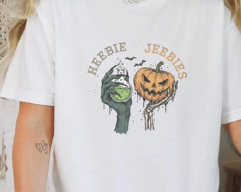 Comfort Colors Halloween Potion Heebie Jeebies Shirt, Witchy Skeleton Hands Tee, Jack O Lantern Spooky Season, Gothic Vintage Fall Graphic