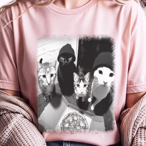 Funny Cat Shirt | Cat Doorbell Pizza Box Tee, Feline Graphic Apparel image 1