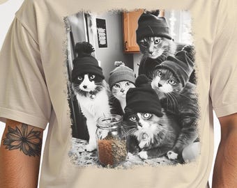 Parody Cat Shirt, Catnip Life Humor Novelty Tee, Funny Meme Graphic Cat T-Shirt, Retro Cat Dad  and  Mom Pet Owner Tee, Meme Cat Shirt